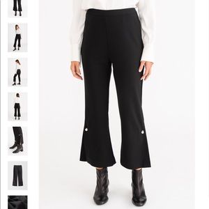 Petite studio black kick flair pants w/ pearl dtl